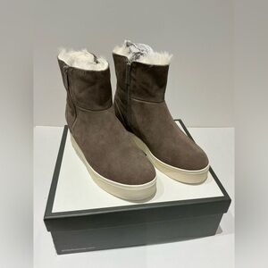 J/SLIDES Taupe suede  Wallace Winter Boots with Faux Fur